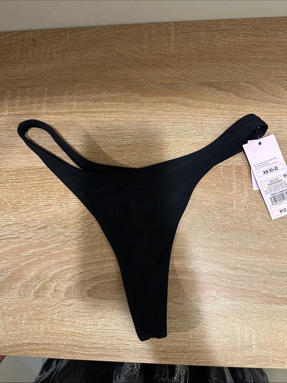 wild fable Black One-Piece Swim Thong